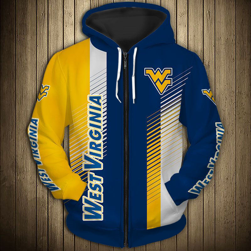 West Virginia Mountaineers Striped Hoodie - Let's Go Mountaineers!